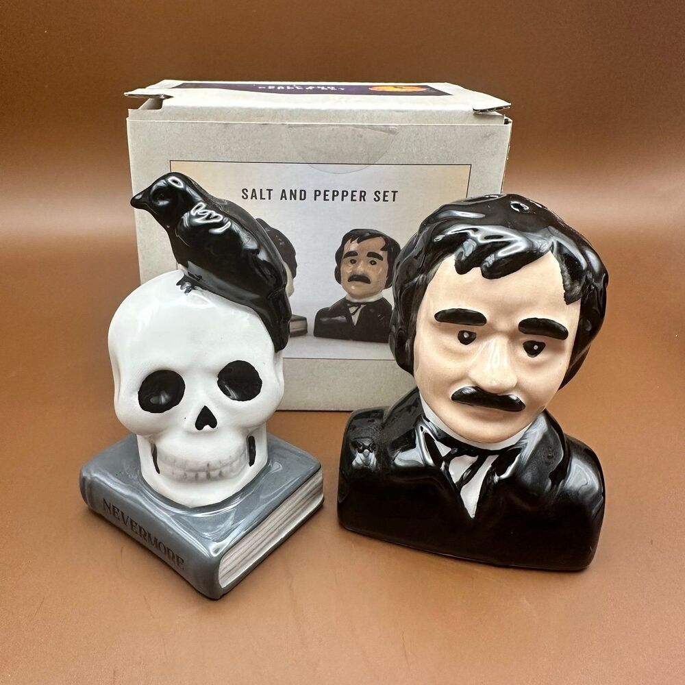 Cracker Barrel Edgar Allan Poe Salt & Pepper Set NIB
